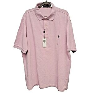 NWT Polo Ralph Lauren Men's XLTALL Polo Shirt Cotton SS Heathered Pink Pony Logo